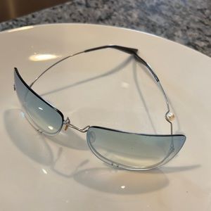 Vintage CHANEL freshwater pearl frameless mirrored sunglasses.  4035H
